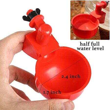 Chicken Water Cups, 6pcs Automatic Chicken Water Feeder, Poultry Waterer Kit Suitable for Chicks, Duck, Goose, Turkey and Bunny