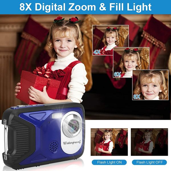 HD 1080P Waterproof Digital Camera Kids Digital Camer,Portable Digital Camera, Mini Rechargeable Electronic Camera for Kids