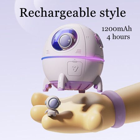 Astronaut Air Humidifier Electric Ultrasonic Aroma Essential Oil Diffuser Colorful LED Light  Mist Sprayer Gifts Color Purple