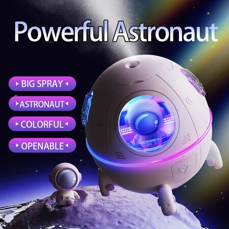 Astronaut Air Humidifier Electric Ultrasonic Aroma Essential Oil Diffuser Colorful LED Light  Mist Sprayer Gifts Color White