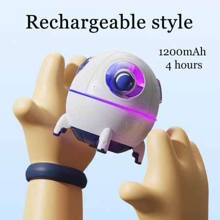 Astronaut Air Humidifier Electric Ultrasonic Aroma Essential Oil Diffuser Colorful LED Light  Mist Sprayer Gifts Color White