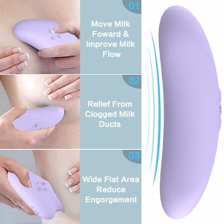 Lactation Massager Warming relieve Pain Breast Milk Care Vibrator for Pumping, Breastfeeding, Heat & Vibration for Improve Milk Flow, Clogged Ducts