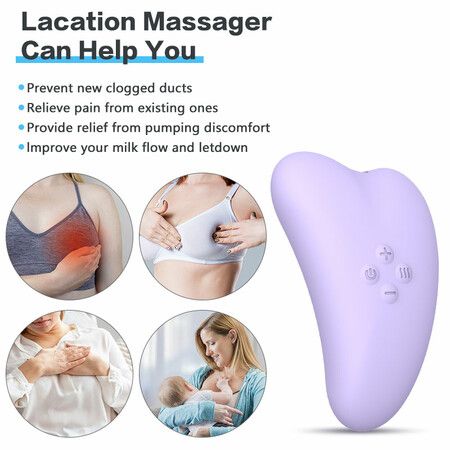 Lactation Massager Warming relieve Pain Breast Milk Care Vibrator for Pumping, Breastfeeding, Heat & Vibration for Improve Milk Flow, Clogged Ducts