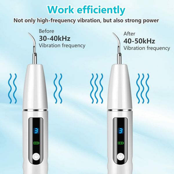 Electric Teeth Cleaner Kit, Plaque Remover for Teeth, Plaque and Tartar Remover Dental Tools with 4 Replaceable Heads and 1 Oral Mirror