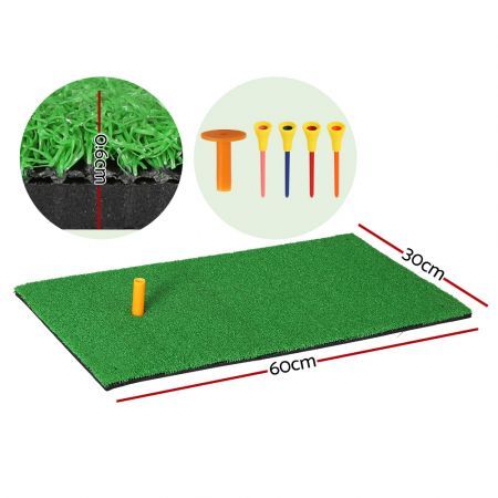 Everfit Golf Hitting Practice Mat Portable Driving?Range?Training Aid 60x30cm