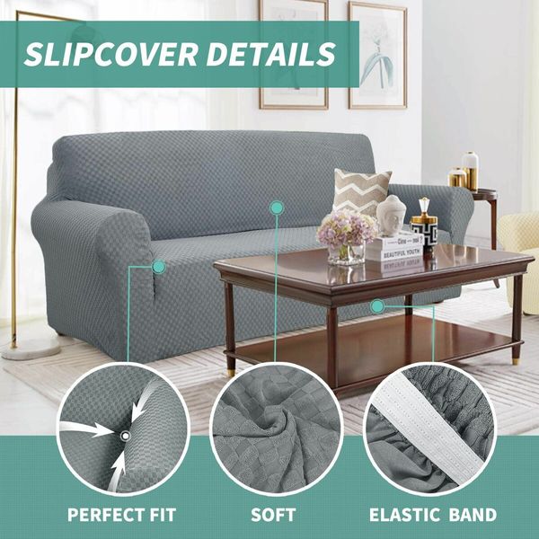 Couch Cover Latest High Stretch Sofa Covers for 3 Cushion Couch, Pet Dog Cat Proof Slipcover Elastic Furniture Protector 190-230cm