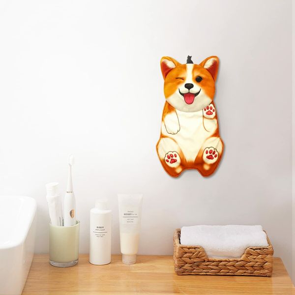 Corgi Hand Towels for Bathroom Kitchen Cute Dog Decor Decorative Hanging Towels  Absorbent Soft Face Towels Housewarming  Dog Mom Gifts for Women Dog Lover