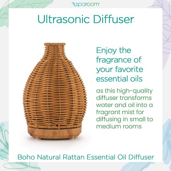 Essential Oil Diffuser Rattan Aroma Mist Humidifiers Aromatherapy Diffusers With Waterless Auto Shut-Off Protection For Home