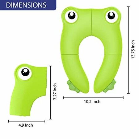 Portable Folding Large Non Slip Silionce Pads Potty Training Seat Kids Toddlers Toilet Seat, Recyclable Potty Seat Cover for Travel 26x22cm