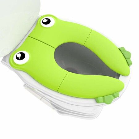 Portable Folding Large Non Slip Silionce Pads Potty Training Seat Kids Toddlers Toilet Seat, Recyclable Potty Seat Cover for Travel 26x22cm