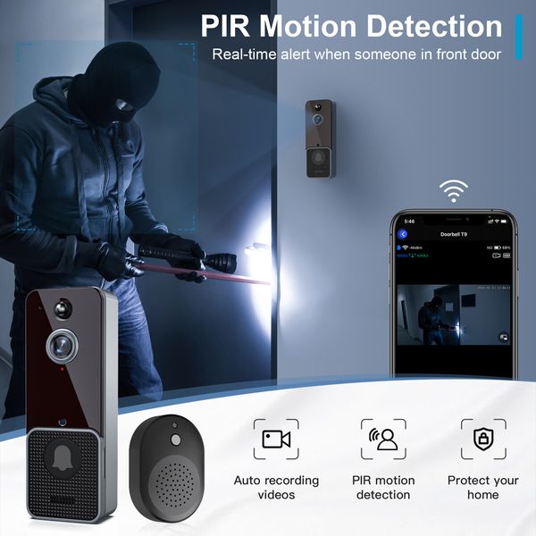 Smart Wireless Video Doorbell Digital Visual Intercom WIFI Door Bell Waterproof Electronic Doorman Home Security Camera