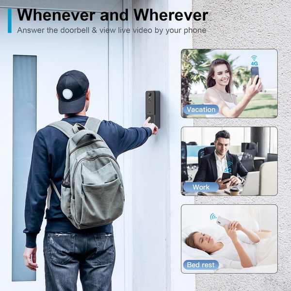 Smart Wireless Video Doorbell Digital Visual Intercom WIFI Door Bell Waterproof Electronic Doorman Home Security Camera