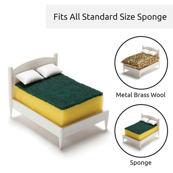 Kitchen Sponge Holder,Plastic Dish Sponge Holder for Kitchen Sink,Fits Any Standard Size Scrubby,Kitchen Sink Organizer,Decor,and Unique Gift Idea,Sponge Included