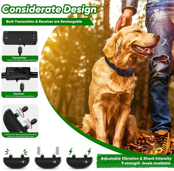 Wireless Dog Fence, Wireless Boundary Containment System for Large and Medium Dogs