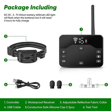 Wireless Dog Fence, Wireless Boundary Containment System for Large and Medium Dogs