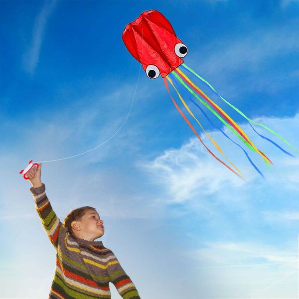 3D Octopus Kites, Long Tail Beautiful Easy Flyer Kites Beach Kites, Good Kites for Kids and Adults Easy to Fly