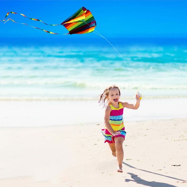 3D Rainbow Soft Parafoil Kite Easy to Fly Pocket Size 12X16X2cm Lawn, Beach, Garden Family Gatherings 12X16X2cm