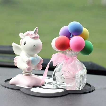 Car Accessories Dashboard Decoration Interior Decoration Swing Unicorn Desk Ornament Home Party Gift?Pink)