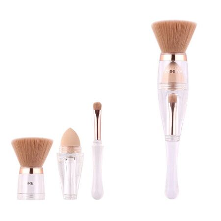 3-In-1 Foundation Brush Travel Makeup Brushes Set for Face Blush Liquid Powder Foundation Brush convenient Makeup Brushes Set