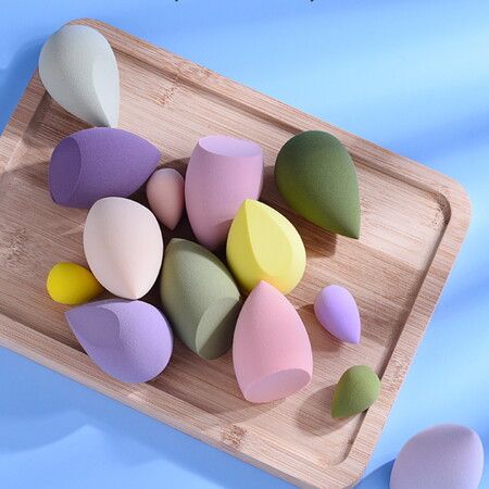 14pcs Complexion Sponge Makeup Blender Beauty Sponge Eggs For Touch Ups, Beauty Foundation  Latex Free Liquid Foundation Powder Color Random Send