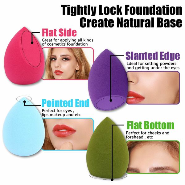 14pcs Complexion Sponge Makeup Blender Beauty Sponge Eggs For Touch Ups, Beauty Foundation  Latex Free Liquid Foundation Powder Color Random Send