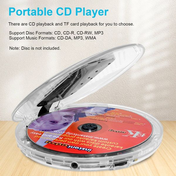 Portable CD Player,Rechargeable Car CD Player,Multifunctional CD MP3 Player,3.5mm AUX Cable with Earphone Storage Bag for Home Travel Car