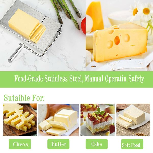 Cheese Slicer & Cheese Cutter Cheese Cutter for Block Cheese Metal Cheese Cutting Board Kitchen for Cheese Butter