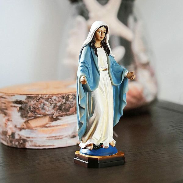 Virgin Mary Statue, Our Lady of Grace Statue, Polyresin Craft Statue, Indoor Outdoor Decoration for Garden Outdoor Patio(21.5x10x6.3CM)