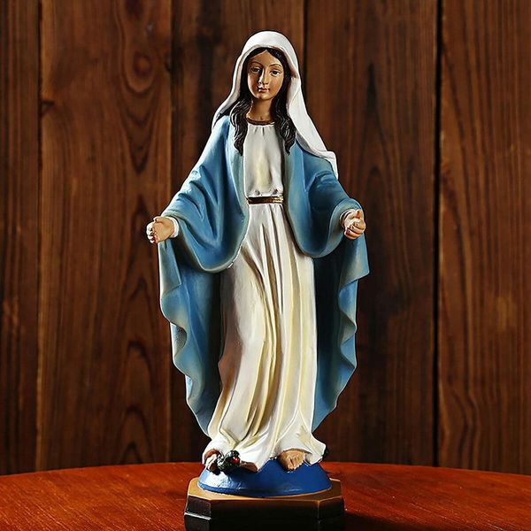 Virgin Mary Statue, Our Lady of Grace Statue, Polyresin Craft Statue, Indoor Outdoor Decoration for Garden Outdoor Patio(21.5x10x6.3CM)