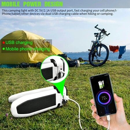 Camping Lantern LED Solar Light Rechargeable Power Bank Emergency Lamp