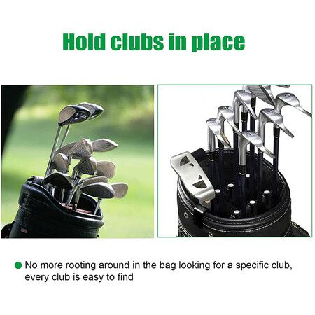 14 Pcs Plastic Golf Club Organizer Clip Putter Bag Holder Iron Driver Protector Set