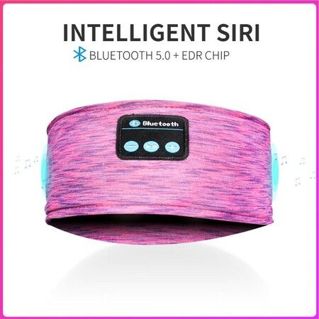 Music Bluetooth Sleeping Headband Eye Mask Headscarf Running Yoga Fitness Sleep Headphone Headscarf Headscarf Color Pink