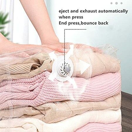 4pcs NO Pump No tool requried Sit Press Roll Compression Storage Bags Vacuum Sealer Bags Jumbo Blankets Bedding Clothes Quilts Duvets Storage Bags