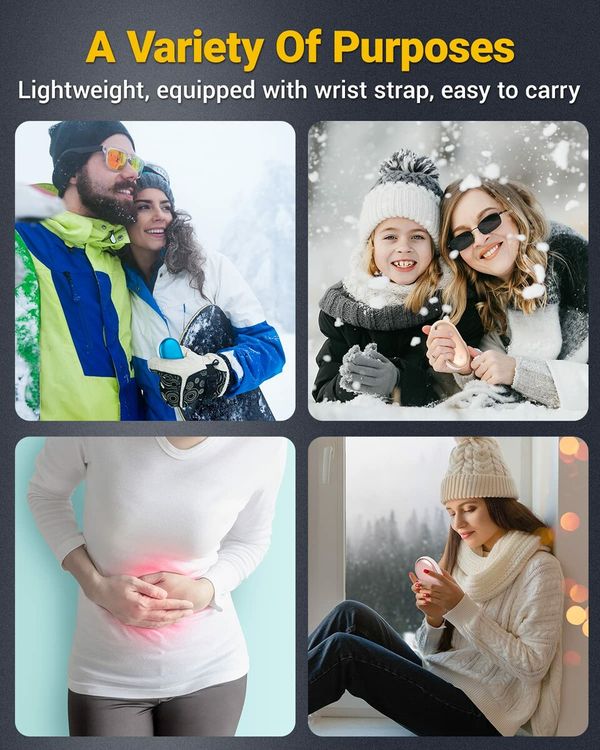 Hand Warmers Rechargeable,5200mAh Electric Portable Pocket Hand Warmer/Power Bank,Great for Outdoor Sports,Hunting,Camping,Hiking,Golf,Warm Gifts for Women,Men Winter Gifts (Rose Gold)