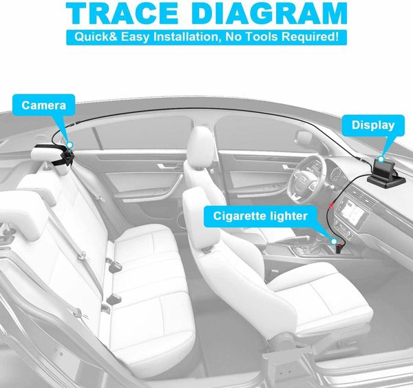 Baby Car Mirror 4.3  HD Night Vision Function Car Mirror Display, Safety Car Seat Mirror Camera Monitored  Wide Crystal Clear View