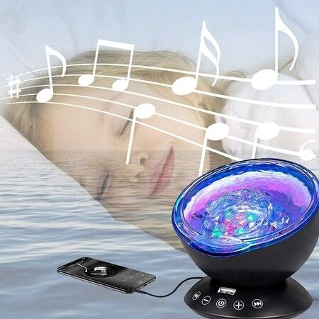 Kids Night Light Projector, 7 Light Modes, Color Changing Music Player, Relaxation Sounds of Nature