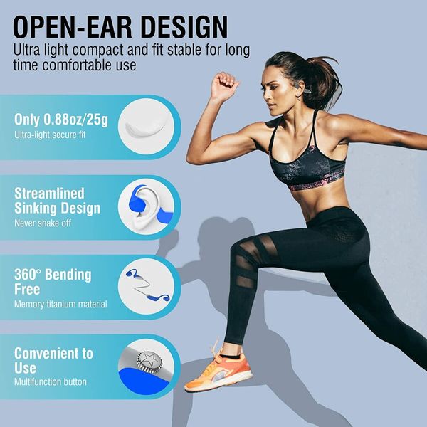 Bone Conduction Headphones with Noise-Canceling MIC for Running and Workout