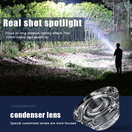 Mini Portable Super Bright Small Household Long Range Outdoor Lighting LED Strong Light Flashlight For Camping