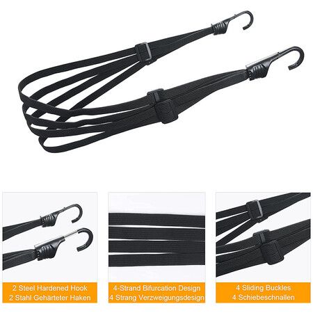 Bicycle Hooks Rope,Motorcycle Bike Rack Cargo Lashing Strap, High Elasticity Tie Down Straps, Suitable for Bicycles, Motorcycles(1 Pack)