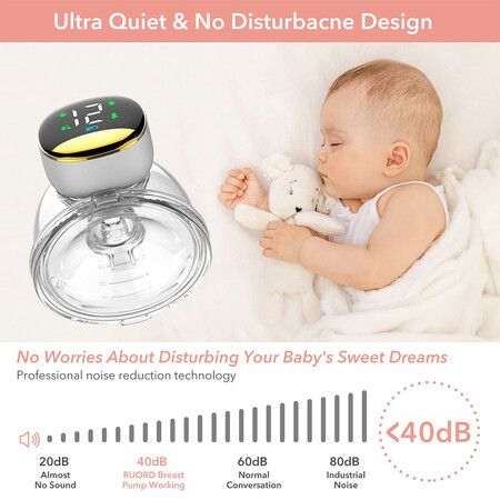 Hands-Free Breast Pump, LED Touch Screen, 4 Modes, 12 Adjustable Levels for Comfortable Pumping, Low Noise Pain-Free Electric Pump(1 Pack)