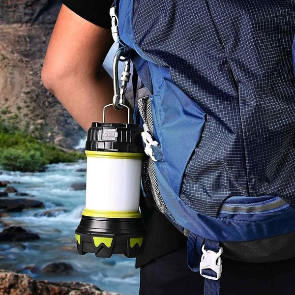 LED Camping Light, Camping Lantern USB Rechargeable Dimmable IP68 Waterproof Camping Torch