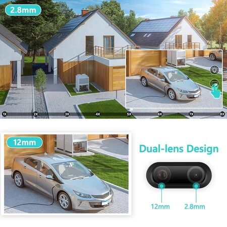 4K 8MP 8x Hybrid Zoom Wifi IP Camera Outdoor Wide Dual Lens Surveillance Cam