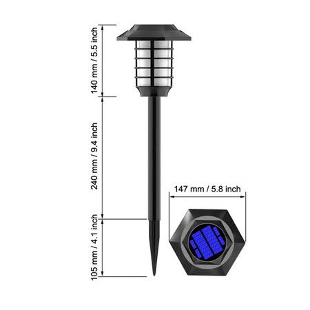 Solar LED Garden Lamp IP65 Waterproof Automatic Lighting 2 Pack