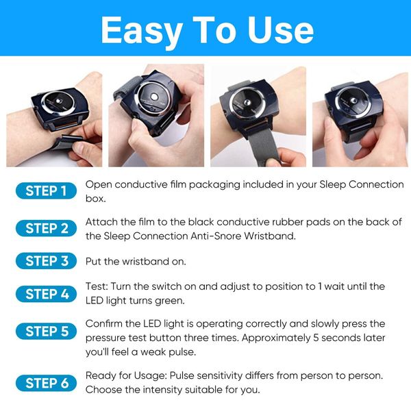 Anti Snoring Devices,Sleep Connection Anti-Snore Wristband,Provides The Effective Snoring Solution to Stop Snoring,Improve Nighttime Sleeping