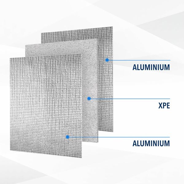 Foil Insulation Rolls Reflective Heat Shield Radiant Barrier Cell Aluminium XPE Flat Roofing Wall Loft Attic Home DIY Projects 90x3335cm 30sq m