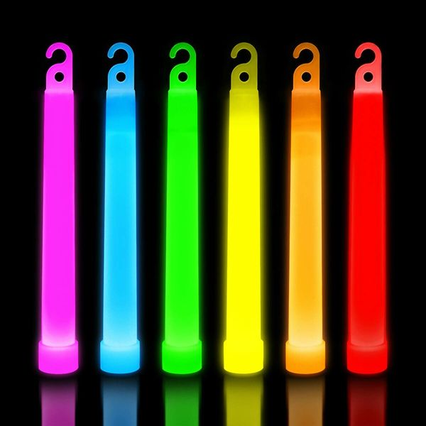 6X Emergency Bright Glow Sticks Camping, Hiking Glow Stick Lights for Parties and Kids Activities  Blackout Or Storm Ready Use 1.5x1.5cm