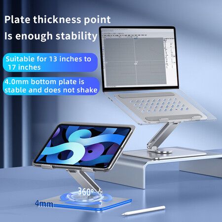 Alloy Laptop Holder Adjustable Foldable Notebook Cooling Holder Anti Slip Cooling Bracket Support for 10-17 Inch Tablet