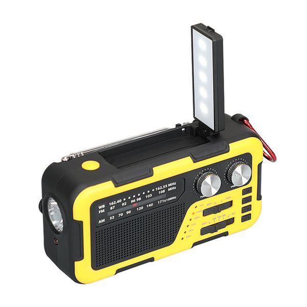 Emergency Solar Hand Crank Weather Radio AM/FM Radio Waterproof 2000mAh Power Bank Bluetooth Speaker LED Flashlight Phone Charge