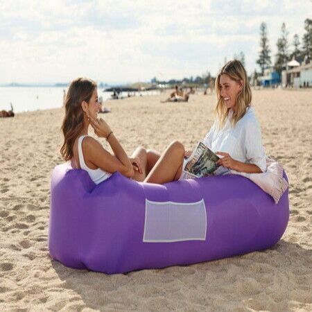 Inflatable Lounger Air Sofa Hammock Portable No Pump Require  Couch for Backyard Beach Traveling Camping Picnics  Festivals Camping Compression Sacks