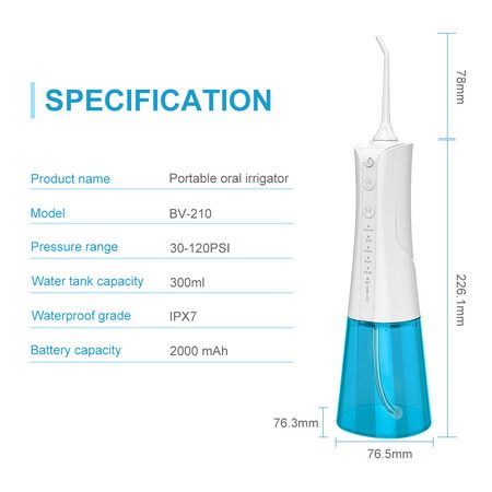 Oral Irrigator Ipx7 Rechargeable Professional Cordless Water Pick Custom Oral Irrigator Cordless Oral Irrigator